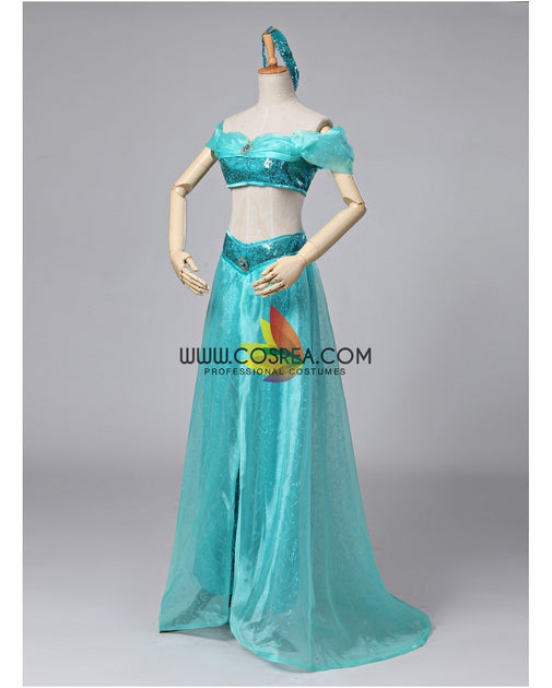 Aladdin Jasmine Blue Cosplay Costume