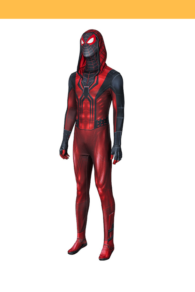 Miles Morales Crimson Cowl Digital Printed Cosplay Costume