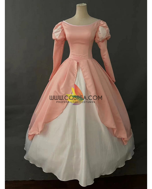 Princess Ariel In Blush Pink Matte Satin Mermaid Cosplay Costume