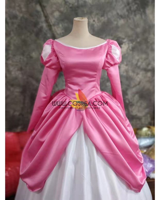 Princess Ariel Bright Pink Matte Satin Little Mermaid Cosplay Costume