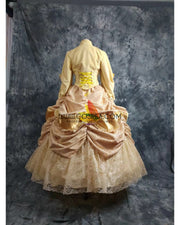 Princess Belle Velvet With Brocade Winter Beauty And Beast Cosplay Costume