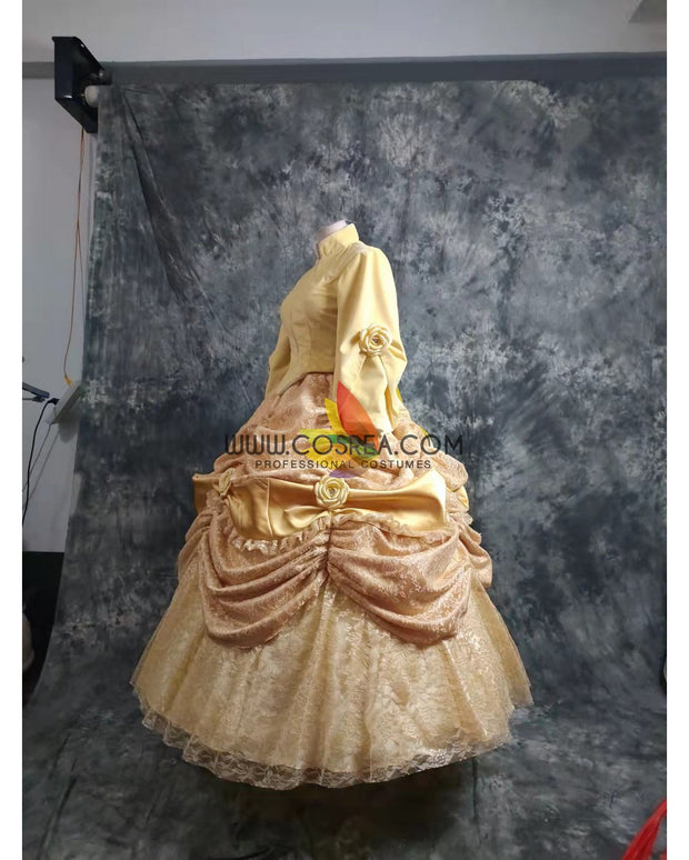 Princess Belle Velvet With Brocade Winter Beauty And Beast Cosplay Costume