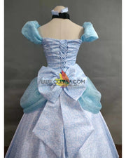 Princess Cinderella With Teal Sequined Overlay Cosplay Costume