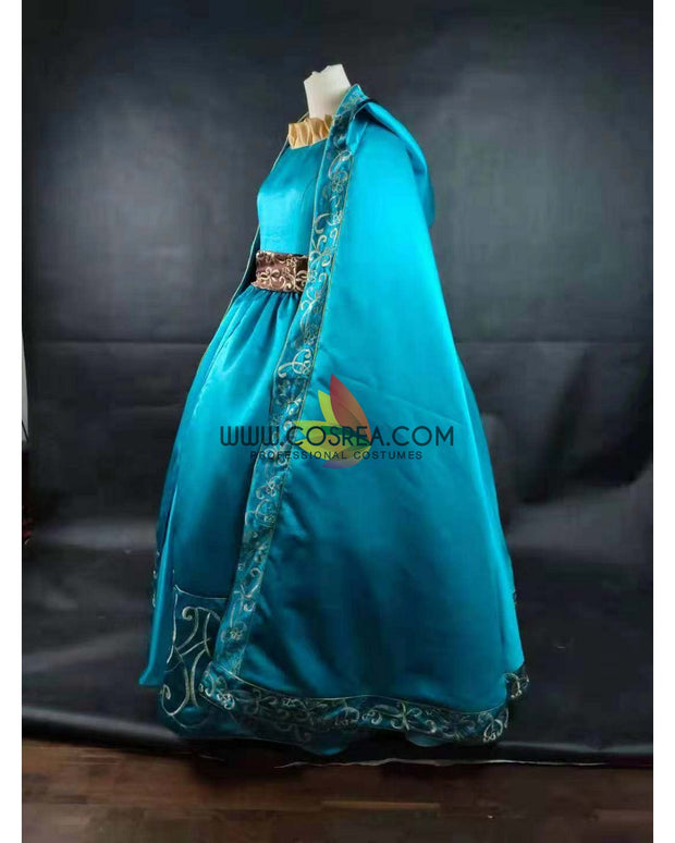 Cosrea Disney Brave Merida With Cloak Embroidered Cosplay Costume