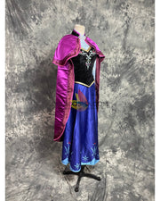 Cosrea Disney Frozen Anna Embroidered Winter Outfit In Satin Cosplay Costume