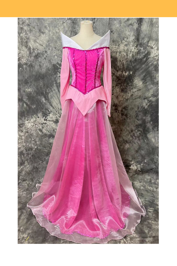 Cosrea Disney Princess Aurora In Velvet Fabric Cosplay Costume