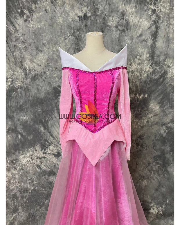 Cosrea Disney Princess Aurora In Velvet Fabric Cosplay Costume