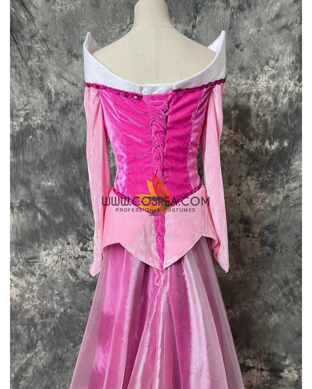 Cosrea Disney Princess Aurora In Velvet Fabric Cosplay Costume