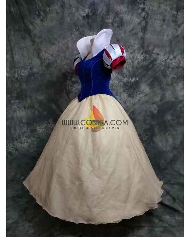 Cosrea Disney Princess Snow White Velvet With Standing Collar Cosplay Costume