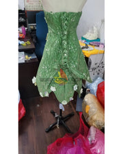 Cosrea Disney Tinkerbell With Faux Flowers Cosplay Costume