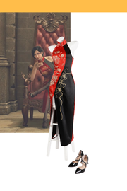 Cosrea Games Ada Wong Bicolor Qipao Dress Resident Evil 4 Remake Cosplay Costume