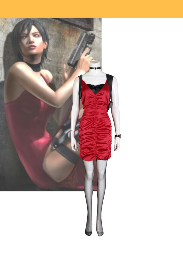 Cosrea Games Ada Wong Red Dress Resident Evil 4 Remake Cosplay Costume