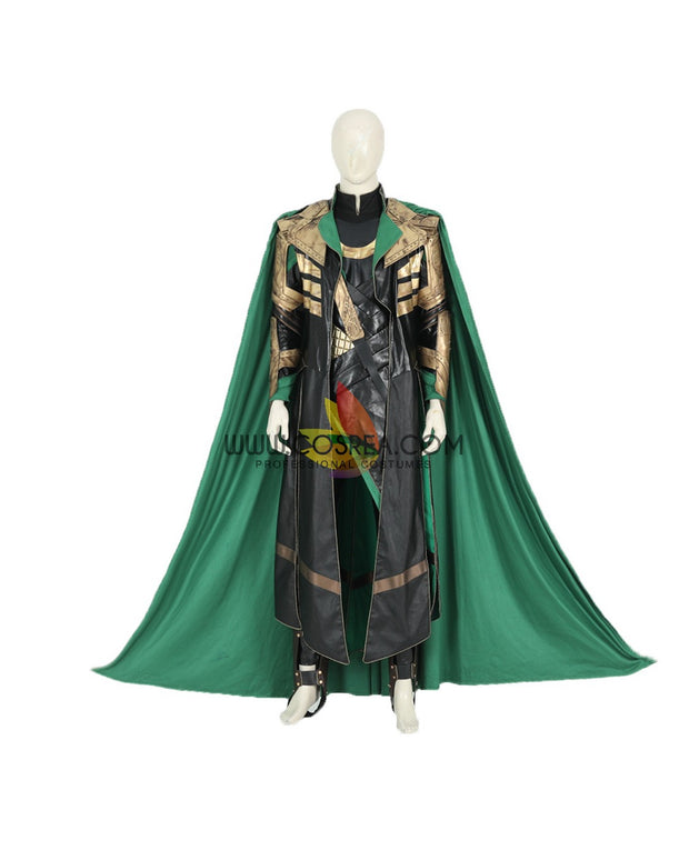 Cosrea Marvel Universe Loki PU Leather Cosplay Costume