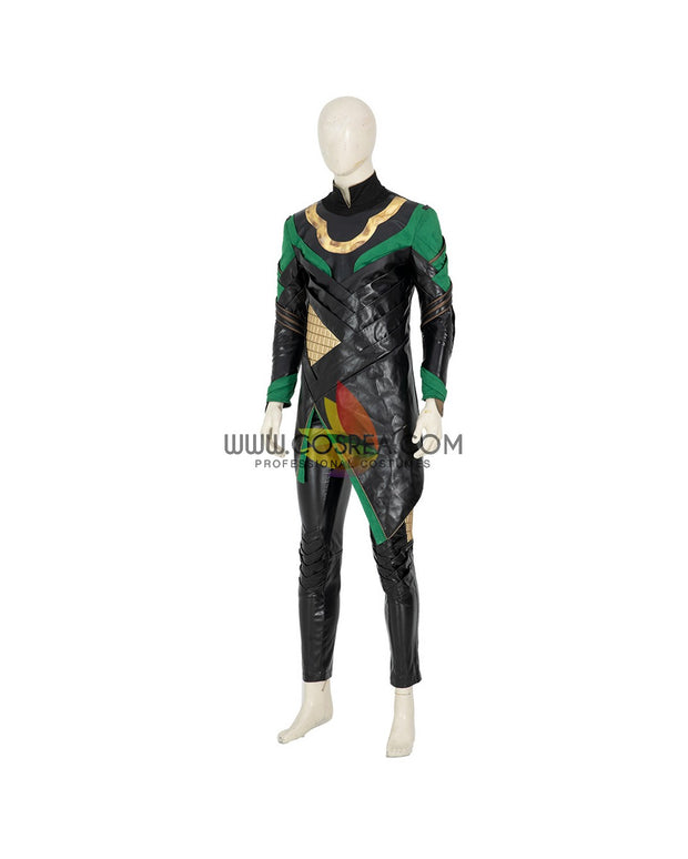 Cosrea Marvel Universe Loki PU Leather Cosplay Costume