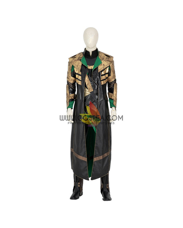 Cosrea Marvel Universe Loki PU Leather Cosplay Costume