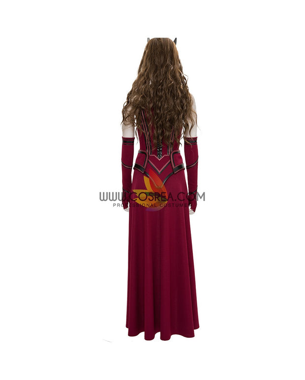 Cosrea Marvel Universe Scarlet Witch Textured Fabric Version Cosplay Costume