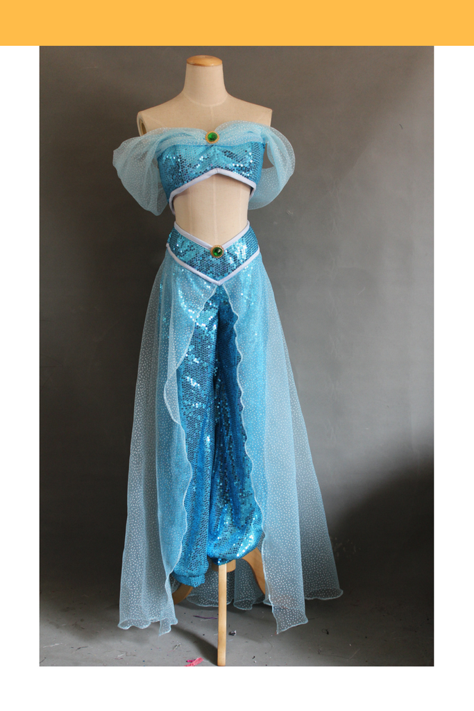 Princess Jasmine Aladdin Sequin Fabric Cosplay Costume - Cosrea Cosplay