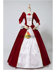 Princess Belle Velvet Holiday Beauty And Beast Cosplay Costume