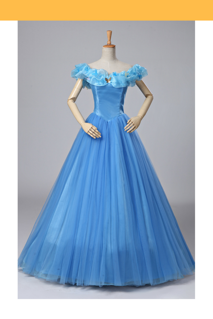 Princess Cinderella Live Action Classic Organza Tulle Ballgown Cosplay Costume Cosrea Cosplay