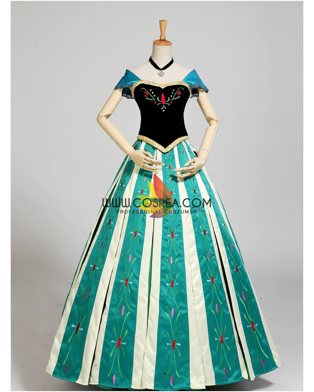 Frozen Anna Embroidered Coronation Cosplay Costume Cosrea Cosplay