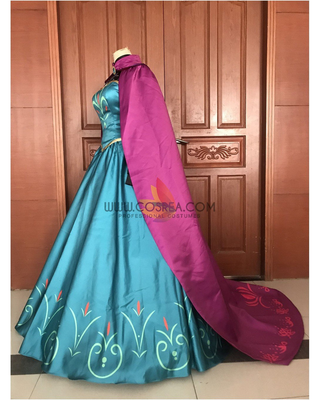 Frozen Elsa Coronation Printed Cosplay Costume Cosrea Cosplay