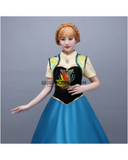 Frozen Fever Anna Embroidered Cosplay Costume