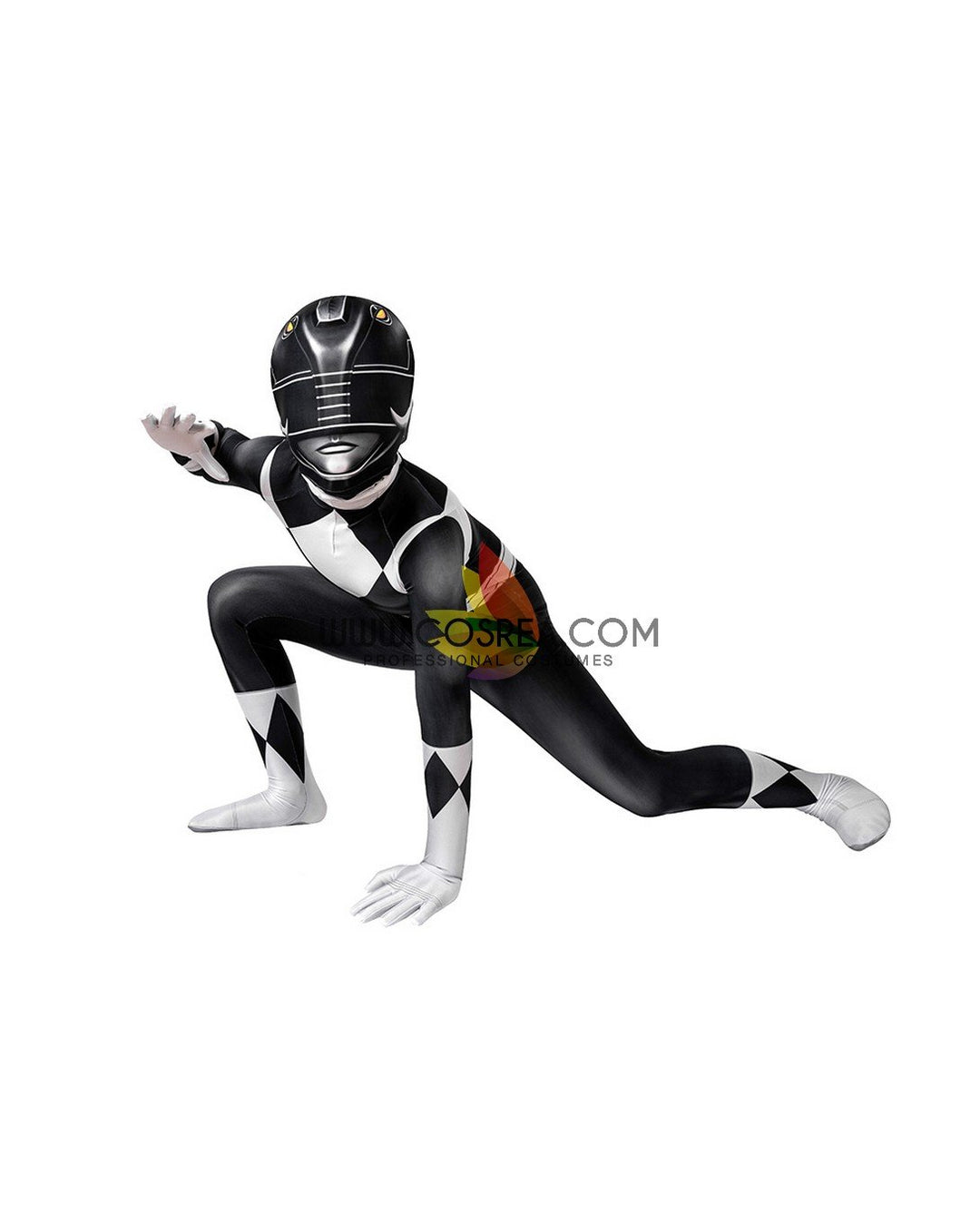 Mighty Morphin Power Rangers Black Ranger Kids Size Digital Printed Cosplay  Costume - Cosrea Cosplay