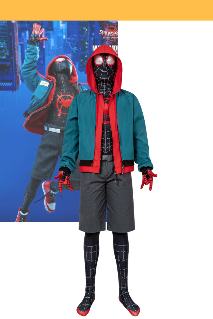 Spider-Man: Across The Spider-Verse 2023 Miles Morales Cosplay Costume Coat Vest Outfit, XS / Only Vest
