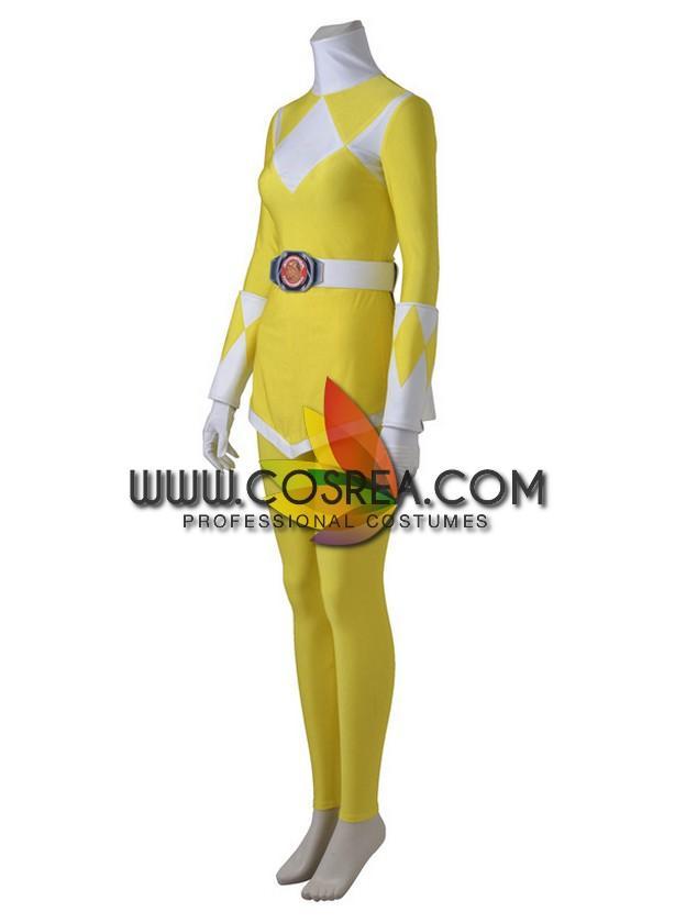 Cosrea P-T Power Rangers Mighty Morphin Yellow Ranger Cosplay Costume